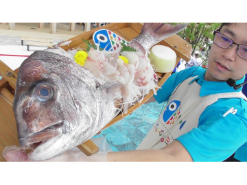 大阪のマダイの姿造りの完成